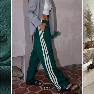 Commense Green Striped Pants